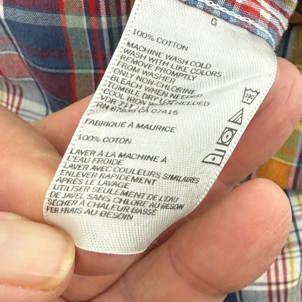 Nautica‎ Men's Button-down Large Multi Color Plaid One Pocket